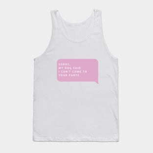 Dog person Dog lover No Party Tank Top